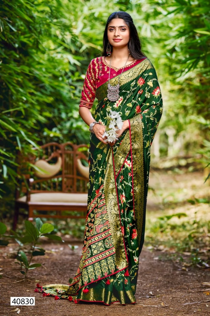 5D Designer Kanta Soft Silk Wholesale Fancy Sarees Catalog — Wholesale Sarees, MPA wholesale from Surat - Gallery Image 7